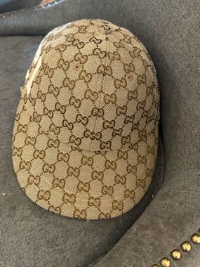 Gucci Beige Brown Monogram Baseball Cap